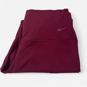 Nike Zenvy High-Waisted 7/8 Leggings Womens Large Maroon Athleisure Activecore